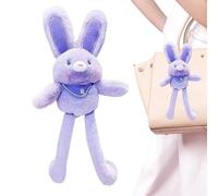 Enfilez le jouet en peluche, porte-clés en peluche lapin pull-up, jouets à tirer lapin de Pâques de 11 pouces - Design extensible interactif, oreilles et jambes commutables, Pâques ultra doux pour