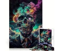 Enfilez Votre Costume ! Puzzle de 1000 pièces Tête de Mort fumée pour Adultes Jeu de réflexion et de Calme Décoration Murale épurée 50x75cm