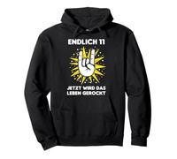 Enfin 11 Ans Garçon Fille Rocker Metal 11e Anniversaire Sweat à Capuche