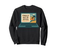 Enfin Hors du Bureau en Permanence à la Retraite Plage Coucher de Soleil Humour Sweatshirt