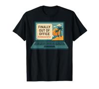 Enfin hors du bureau en permanence à la retraite plage coucher de soleil humour T-Shirt