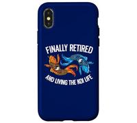 Enfin retraité et Vivre la Vie Koi Coque pour iPhone X/XS