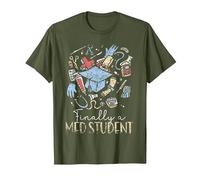 Enfin Un Étudiant en Médecine L'étude Étudiant en Médecine T-Shirt, Homme, Olive, S