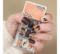 Enfoncé sur les ongles, Ongles à pression, couleur amande moyenne, multicolores, paquet de 30, avec colle et lime(VS27-DS48110)