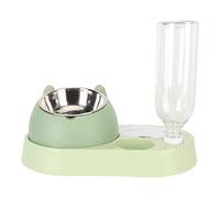 Enforose Bols à Vaisselle surélevés Principe du Siphon Station d'alimentation Amovible 4 en 1 en Acier Inoxydable Anti-déversement Anti-éclaboussures Bols de Nourriture pour (Green)