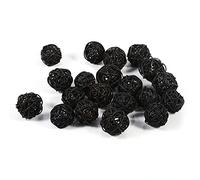 Enforose Boule De Rotin, 4 Couleurs 20 Pièces Boules De Rotin Décoratives Ornements De Mariage Fête d'anniversaire De Noël Décorations De Fête Rustiques(Noir)