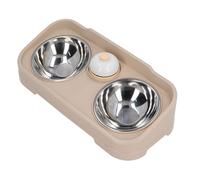 Enforose Double gamelle pour Animaux de Compagnie inclinée pour éviter Le Glissement, Bols de Nourriture et d'eau pour Chien surélevés et détachables en Acier Inoxydable avec Cloche pour