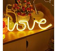 Enforose Panneau Néon LED d'amour, Décoration De Fête De Mariage, Panneau PS Et Lampe en Acrylique avec Trous De Suspension pour Confession, Proposition De Mariage(Couleurs Chaudes)