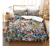 Enfunt-Home Anime One Piece Parure De Lit avec Housse De Couette 220x240 Et Taie d'oreiller en 100% Microfibre, 220x240cm/65x65cm*2