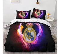 Enfunt-Home - Football Housse de Couette 200x200cm, Impression Numérique 3D Parure de lit Enfant 100% Microfibre avec 2 Taie d'oreiller 50x75cm