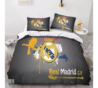 Enfunt-Home - Football Housse de Couette 200x200cm, Impression Numérique 3D Parure de lit Enfant 100% Microfibre avec 2 Taie d'oreiller 50x75cm