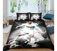 Enfunt-Home Les Stars du Football Housse de Couette 200x200cm,Parure de Lit en Microfibre - avec 2 Taie d'oreiller 65x65cm