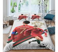 Enfunt-Home Les Stars du Football Housse de Couette 200x200cm,Parure de Lit en Microfibre - avec 2 Taie d'oreiller 65x65cm