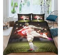Enfunt-Home Les Stars du Football Housse de Couette 220x240cm,Parure de Lit en Microfibre - avec 2 Taie d'oreiller 65x65cm