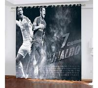 Enfunt-Home Rideaux Chambre,Impression 3D Les Stars du Football Rideau Occultant Oeillets Ensemble Lot de 2 Rideaux Occultants