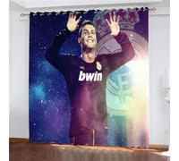 Enfunt-Home Rideaux Chambre,Impression 3D Les Stars du Football Rideau Occultant Oeillets Ensemble Lot de 2 Rideaux Occultants