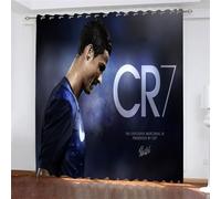 Enfunt-Home Rideaux Chambre,Impression 3D Les Stars du Football Rideau Occultant Oeillets Ensemble Lot de 2 Rideaux Occultants