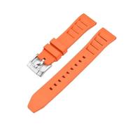 ENFYUSTR Bracelet de montre de plongée à dégagement rapide avec boucle ardillon en acier inoxydable et caoutchouc fluoré 20/22/24 mm(Orange silver,20mm)