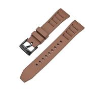 ENFYUSTR Bracelet de montre de plongée à dégagement rapide avec boucle ardillon en acier inoxydable et caoutchouc fluoré 20/22/24 mm(Brown black,24mm)