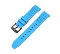 ENFYUSTR Bracelet de montre de plongée à dégagement rapide avec boucle ardillon en acier inoxydable et caoutchouc fluoré 20/22/24 mm(Light blue black,22mm)