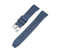 ENFYUSTR Bracelet de montre de plongée à dégagement rapide avec boucle ardillon en acier inoxydable et caoutchouc fluoré 20/22/24 mm(Navy blue silver,22mm)