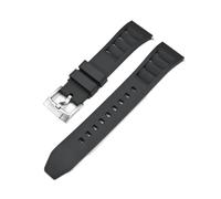 ENFYUSTR Bracelet de montre de plongée à dégagement rapide avec boucle ardillon en acier inoxydable et caoutchouc fluoré 20/22/24 mm(Black silver,24mm)