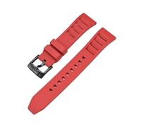 ENFYUSTR Bracelet de montre de plongée à dégagement rapide avec boucle ardillon en acier inoxydable et caoutchouc fluoré 20/22/24 mm(Red black,24mm)