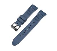 ENFYUSTR Bracelet de montre de plongée à dégagement rapide avec boucle ardillon en acier inoxydable et caoutchouc fluoré 20/22/24 mm(Navy blue black,22mm)
