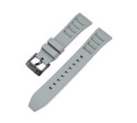 ENFYUSTR Bracelet de montre de plongée à dégagement rapide avec boucle ardillon en acier inoxydable et caoutchouc fluoré 20/22/24 mm(Grey black,22mm)