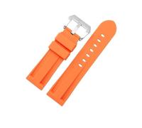 ENFYUSTR Bracelet de montre en caoutchouc de Silicone camouflage 22/24mm adapté for Panerai PAM111/441(Orange-Steel-K11,22mm)