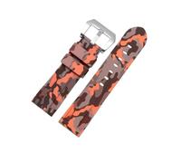 ENFYUSTR Bracelet de montre en caoutchouc de Silicone camouflage 22/24mm adapté for Panerai PAM111/441(CamoOrange-Steel-K11,24mm)