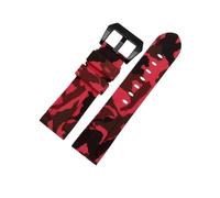 ENFYUSTR Bracelet de montre en caoutchouc de Silicone camouflage 22/24mm adapté for Panerai PAM111/441(Camo Red-Black-K11,22mm)