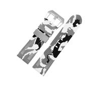 ENFYUSTR Bracelet de montre en caoutchouc de Silicone camouflage 22/24mm adapté for Panerai PAM111/441(Camo White-Steel-K11,24mm)