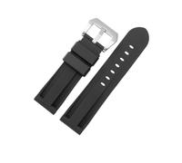 ENFYUSTR Bracelet de montre en caoutchouc de Silicone camouflage 22/24mm adapté for Panerai PAM111/441(Black-Steel-K11,22mm)