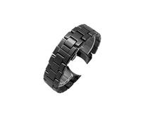 ENFYUSTR Bracelet de montre en céramique noir for Armani AR1400 1410 1451 1452 22 24 mm(AR1400-Steel)