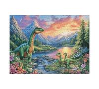 Engageant Dinosaure Montagne Forêt Faune Sauvage Nature Sauvage Préhistorique Puzzle 500 Pièces pour Adultes Amusant Captivant Et Relaxant Parfait pour Activités Familiales 500 PCS（52×38cm）
