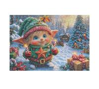 Engageant Lutin Nain Pin Forêt Animal de Compagnie Mignon Sauvage Puzzle 300 Pièces pour Adultes Amusant Stimulant Et Créatif Parfait pour Activités Calmes 300 PCS（40x28cm）