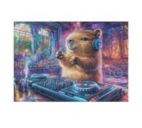 Engageant Murmeltier Kopfhörer DJ Musik Freizeit Zuhause Spaß Puzzle 300 Pièces pour Adultes Amusant Stimulant Et Relaxant Idéal pour Activités Calmes À La Maison 300 PCS（40x28cm）