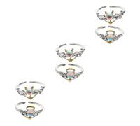 Engagement de lune de lune mignon assortiment des pierres de lune bague ajusté de bijoux ajusté de bijoux anneaux de mariage décorations de mariage pour la cérémonie bijoux en alliage