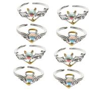 Engagement de lune de lune mignon assortiment des pierres de lune bague ajusté de bijoux ajusté de bijoux anneaux de mariage décorations de mariage pour la cérémonie bijoux en alliage