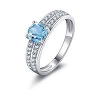 Engagement en argent Engagement Silver Topaz Sterling Silver Ring Eternity 925 Silver Ring Femmes