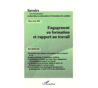 Engagement en formation et rapport au travail Hors-série - Gilles Pinte - L'harmattan - broché - Revue