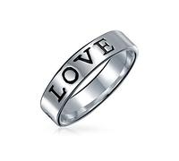 Engagement Mots Mantra Promesse Amour Anneau D'Éternité Pour Adolescente Femme Argent Sterling Oxydé .925