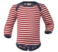 Engel - Body L/S bébé laine mérinos - Sous-vêtement mérinos - 86/92 - rot melange / natur