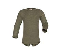Engel Body pour bébé à manches longues, 70 % laine (biologique) et 30 % soie, olive, 50/56 cm