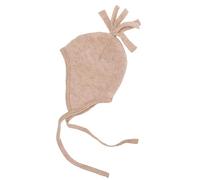 Engel Bonnet naturel pour bébé en polaire moelleuse en laine vierge issu de l'agriculture biologique contrôlée, Mélange de sable., 86-92