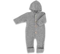 Engel Combinaison pour bébé avec capuche en laine polaire, Gris clair mélangé., 9-15 mois