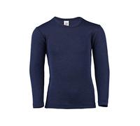 Engel Fille Kinder Unterhemd Langarm, Wolle Seide Shirt, Marine, 176