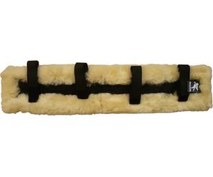 Engel Germany Fourreau de Sangle en Peau de Mouton avec Velcro Couleur Coton Noir Fourrure Naturel Taille 60x10cm (Kamde)