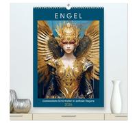 Engel. Goldverzierte Schönheiten in zeitloser Eleganz (hochwertiger Premium Wandkalender 2026 DIN A2 hoch), Kunstdruck in Hochglanz: Ätherische Schwingungen mit himmlischen Wesen